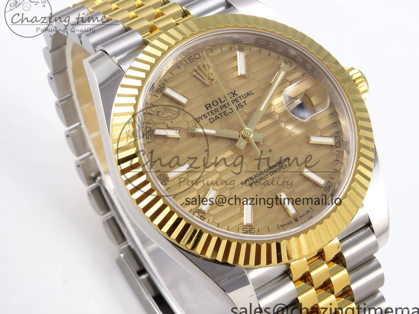 0105 Attractive DateJust 41 SS YG ARF 1:1 Best Edition 904L Steel YG Textured Stick Dial on Jubilee Bracelet SH3235 (Gain Weight) 1226